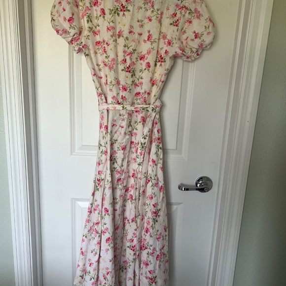 POLO RALPH LAUREN Elizabeth Floral Dress 2 Sweet Pea Garden Party Linen - Picture 8 of 14